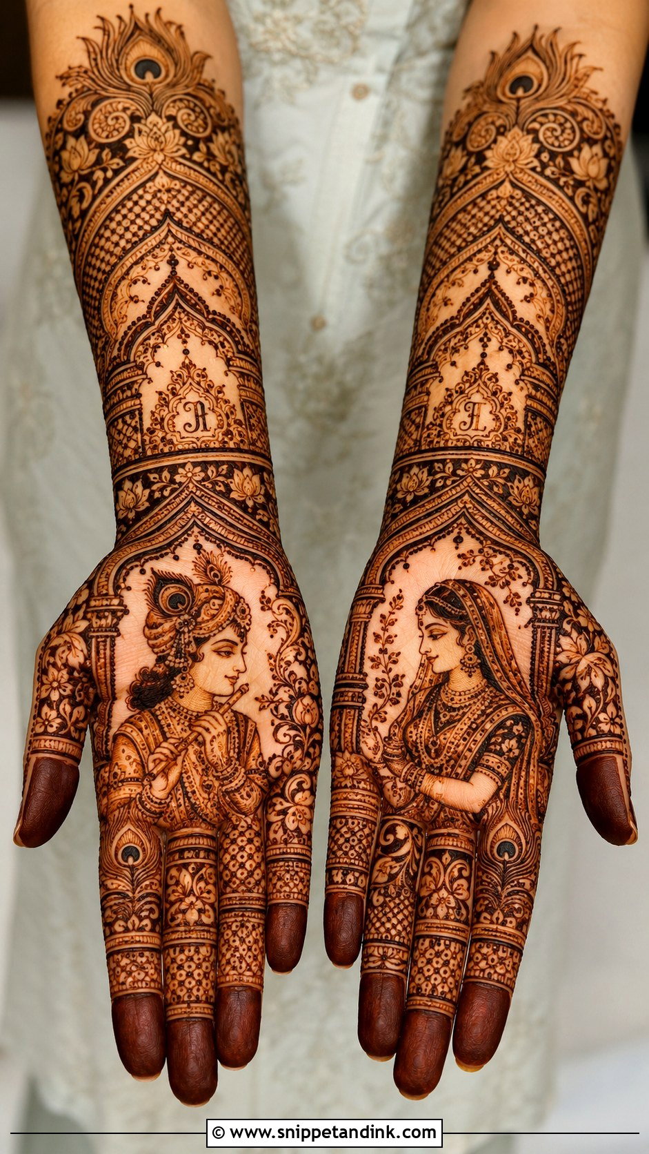 Radha Krishna Full Hand Mehndi Design - Snippet and Ink - 30 Krishna Mehndi Designs