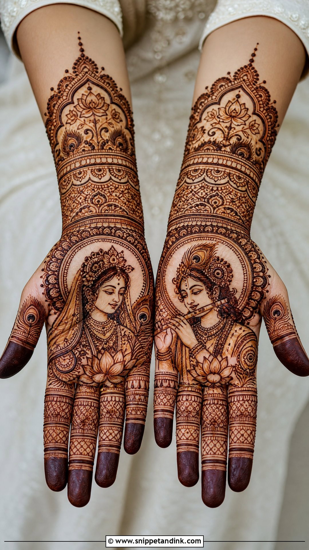 Radha Krishna Hindu Bridal Mehndi Design - Snippet and Ink - 25 Hindu Bridal Mehndi Designs