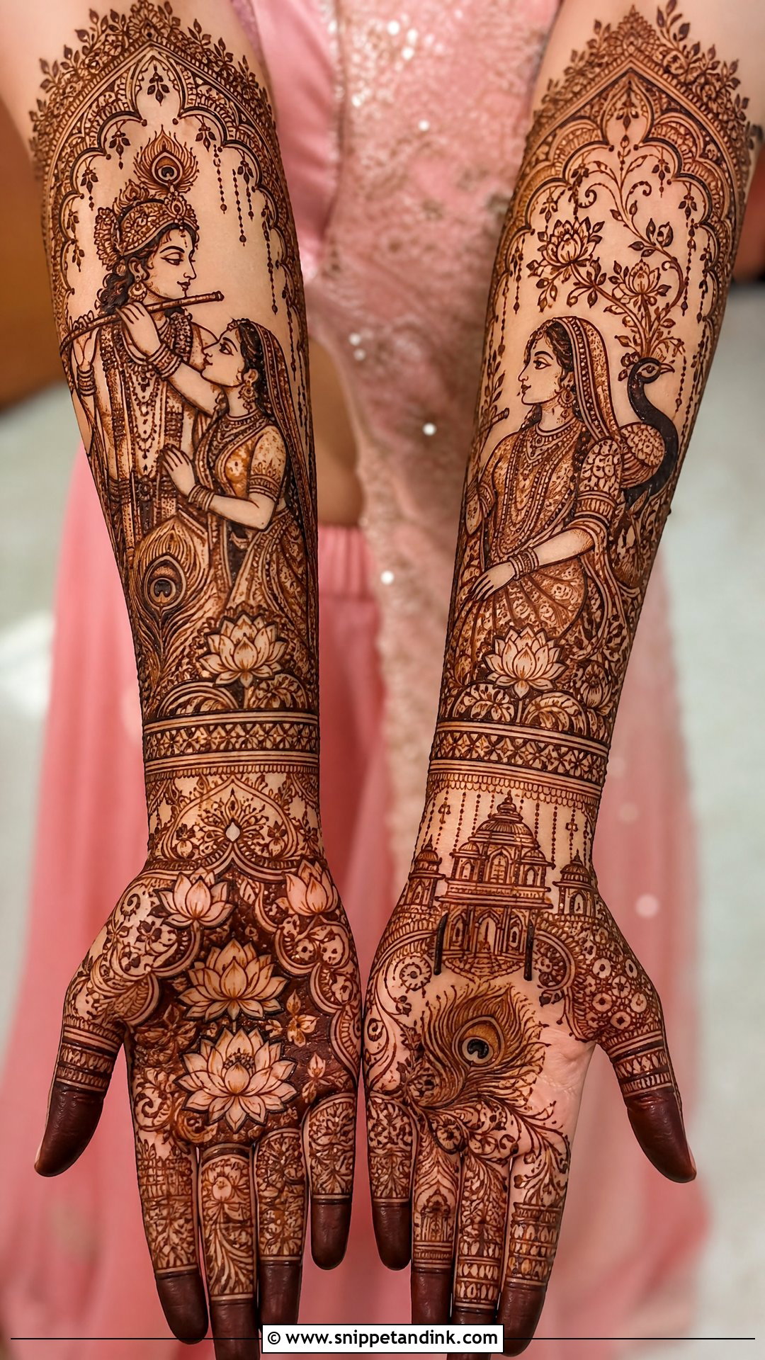 Radha Krishna Indian Bridal Full Hand Mehndi Design - Snippet and Ink - 20 Indian Bridal Full Hand Mehndi Designs