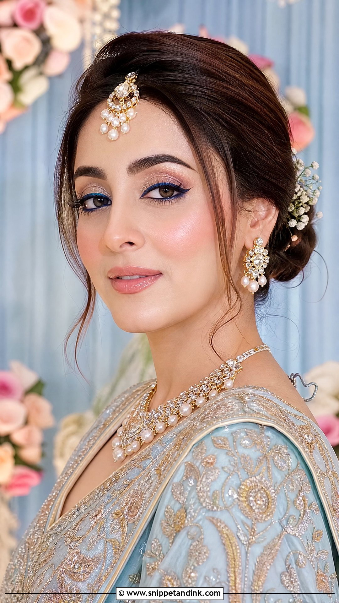 Radha Rani Bridal Makeup With Blue Eyeliner - Snippet and Ink - 20 Radha Rani Bridal Makeup Look Ideas