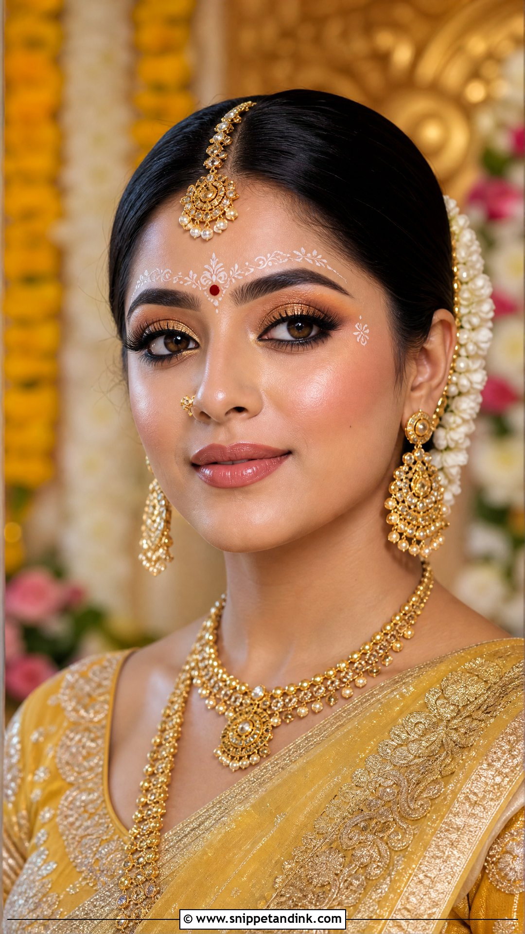 Radha Rani Bridal Makeup With Gold Eyeshadow - Snippet and Ink - 20 Radha Rani Bridal Makeup Look Ideas