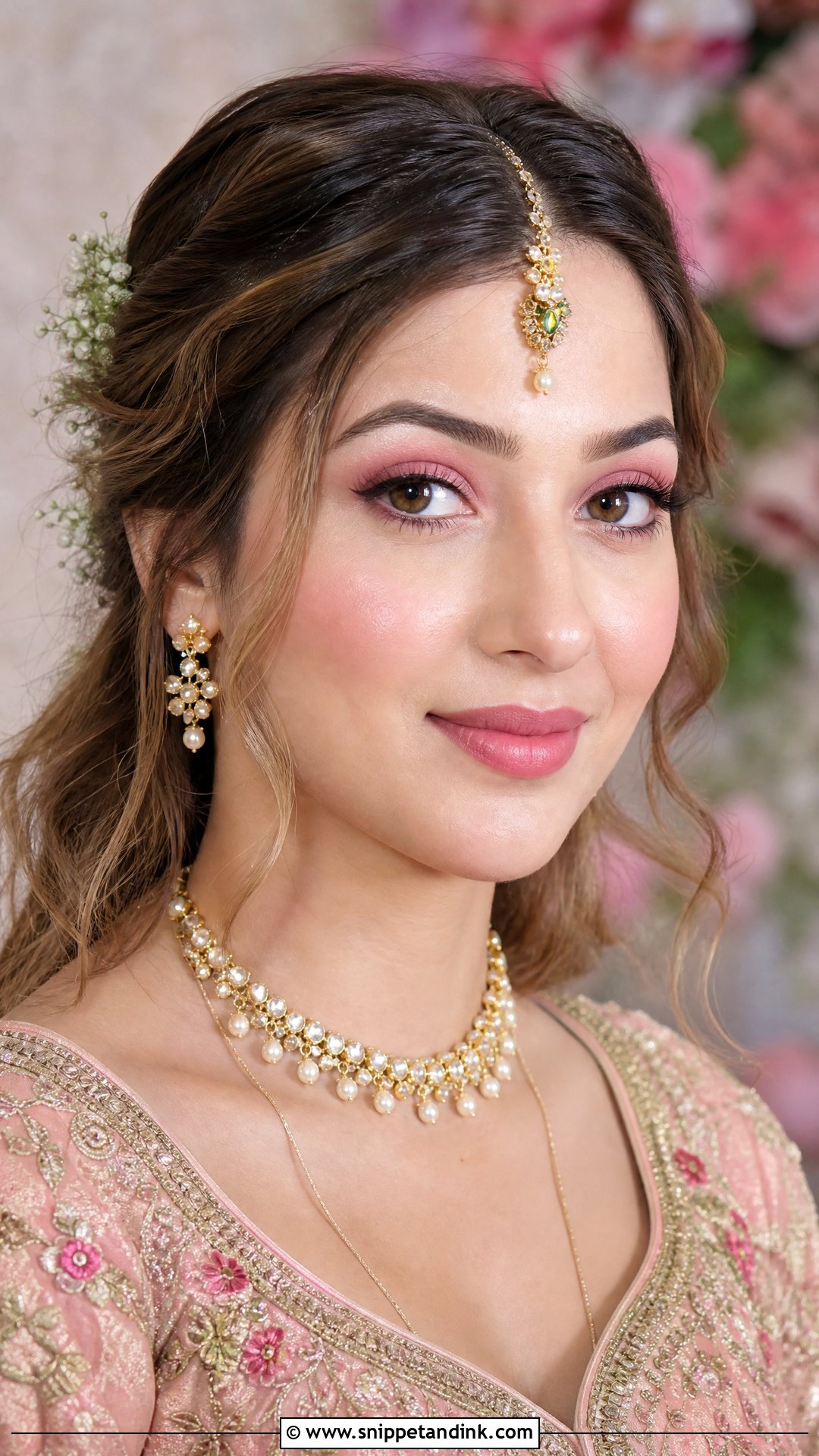 Radha Rani Bridal Makeup With Lotus Pink Eyes - Snippet and Ink - 20 Radha Rani Bridal Makeup Look Ideas