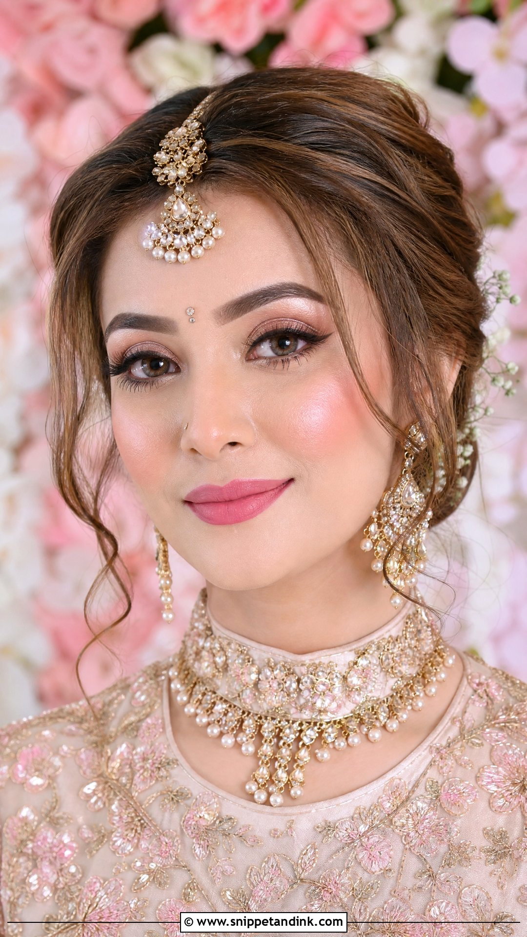 Radha Rani Bridal Makeup With Pink Lip - Snippet and Ink - 20 Radha Rani Bridal Makeup Look Ideas