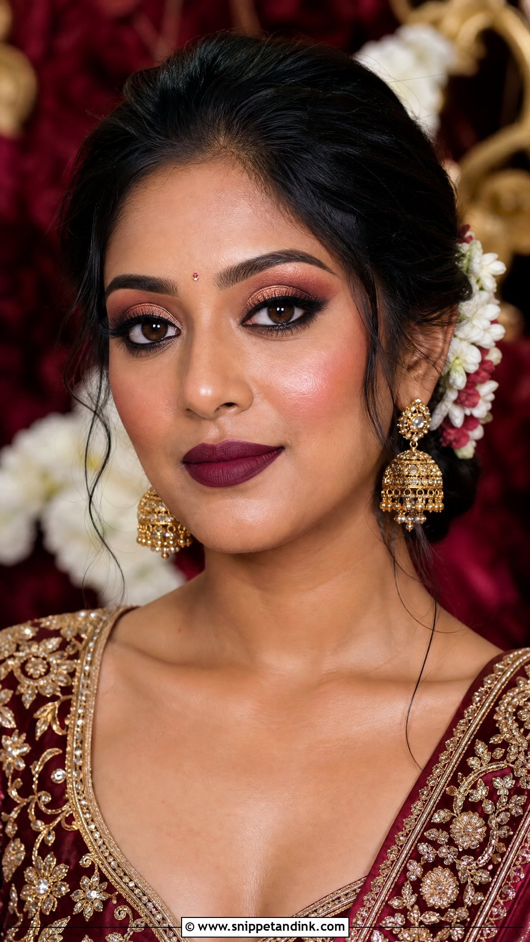 Radha Rani Bridal Makeup With Plum Lip - Snippet and Ink - 20 Radha Rani Bridal Makeup Look Ideas