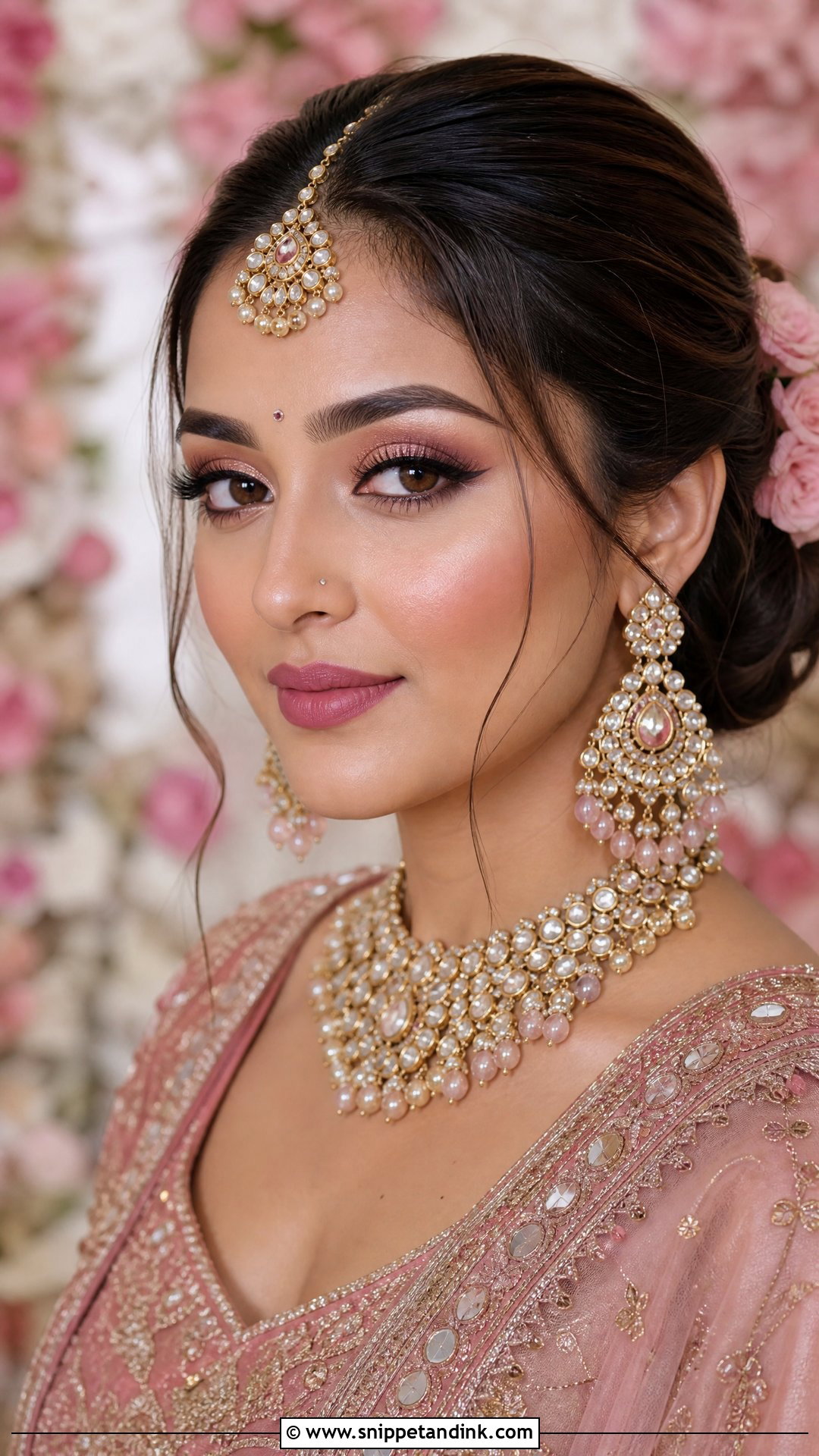 Radha Rani Bridal Makeup With Rose Gold Eyes - Snippet and Ink - 20 Radha Rani Bridal Makeup Look Ideas