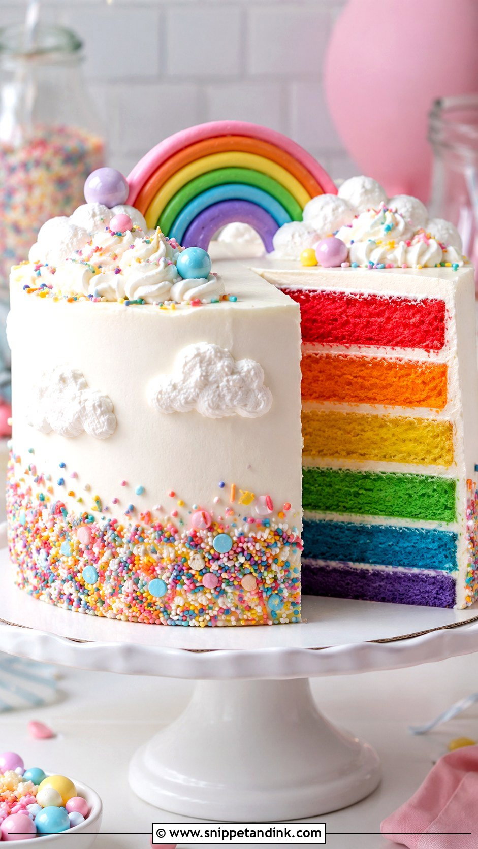 Rainbow Layer Cake - Snippet and Ink - 20 How to Decorate Cakes for Beginners