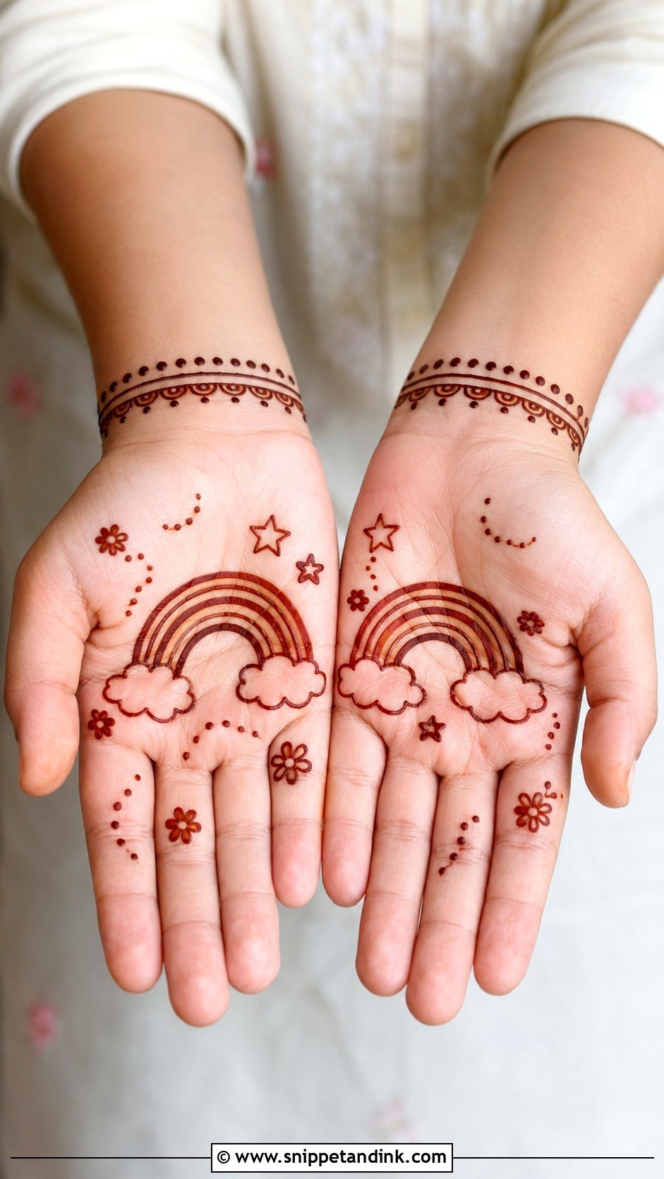 Rainbow Mehndi Design For Kids - Snippet and Ink - 30 Cute Mehndi Designs for Kids