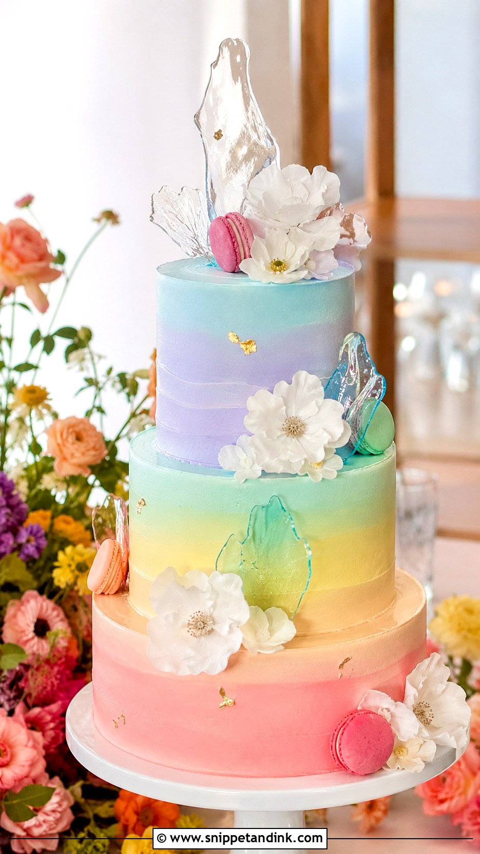 Rainbow Sorbet Wedding Cake - Snippet and Ink - 20 Sorbet Wedding Cake Ideas