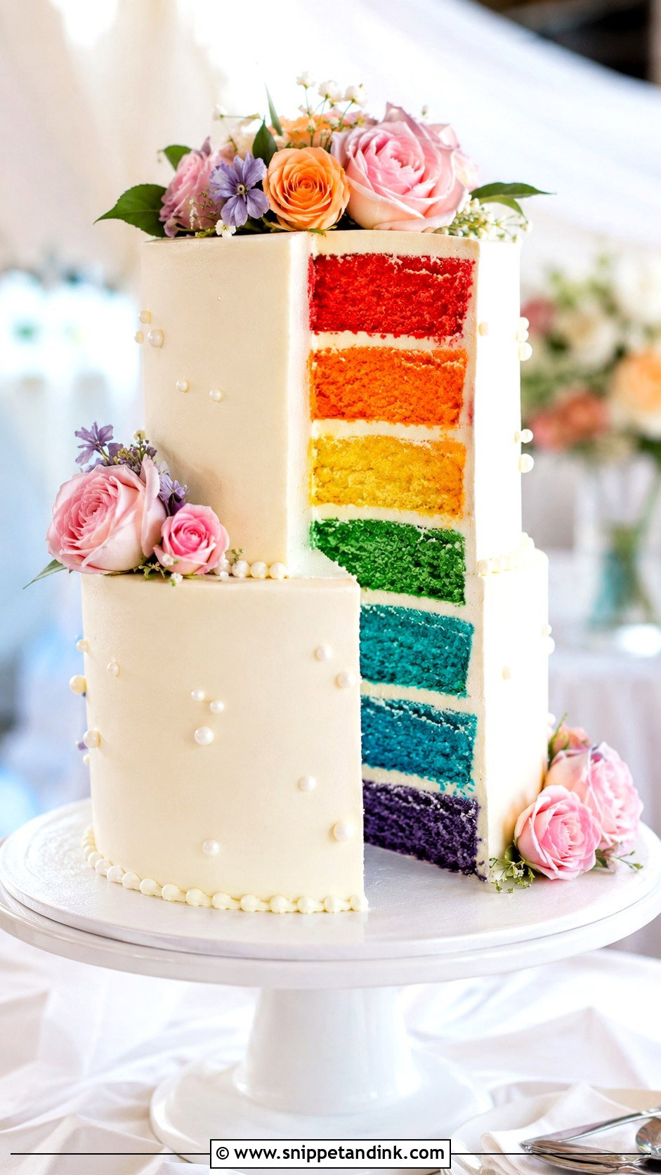 Rainbow Wedding Cake - Snippet and Ink - 20 Multi Color Cake Ideas for Wedding