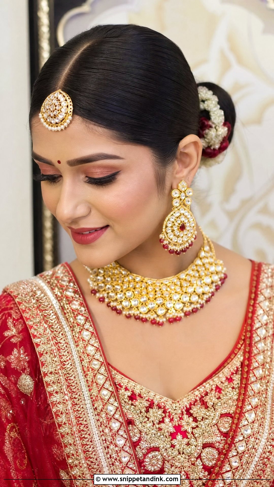 Rajasthani Borla Bridal Bun - Snippet and Ink - 15 Hair Accessories for Women Indian Wedding Ideas