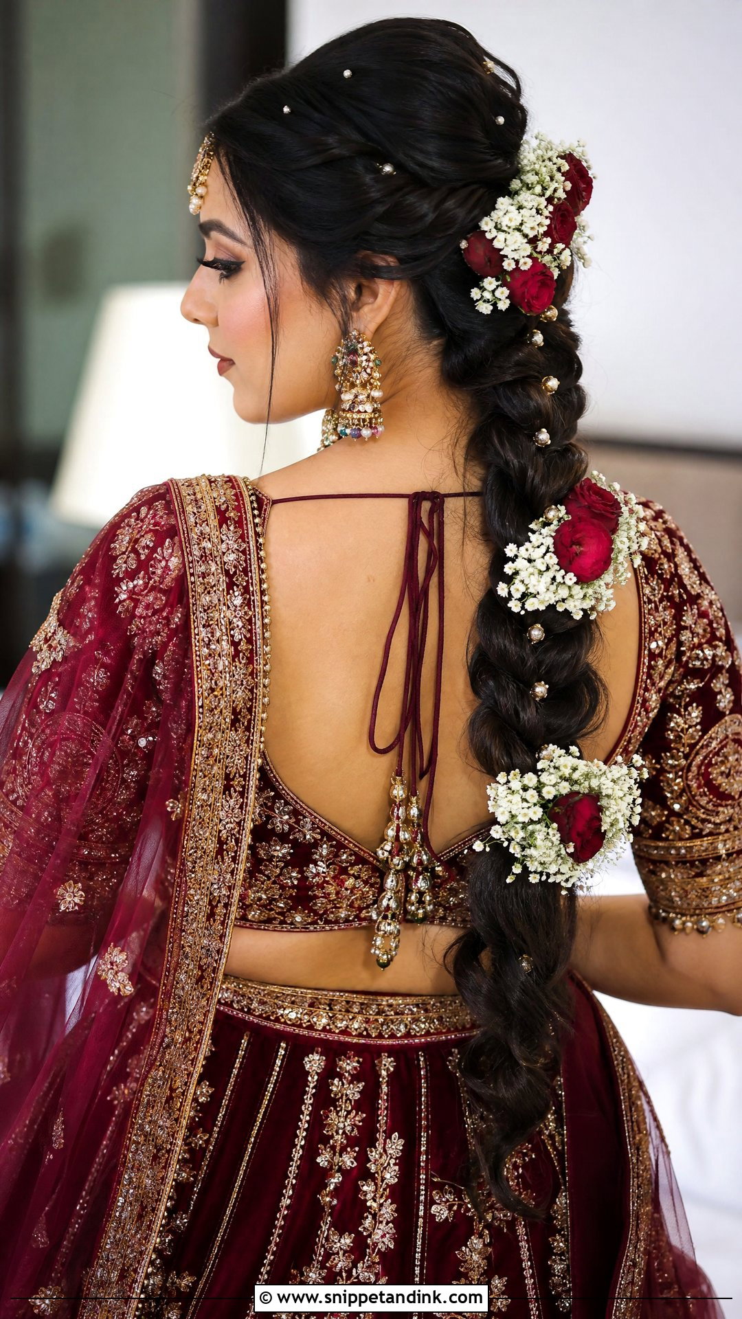Rajasthani Bridal Braid With Flowers - Snippet and Ink - 20 Rajasthani Bride Hairstyle Ideas