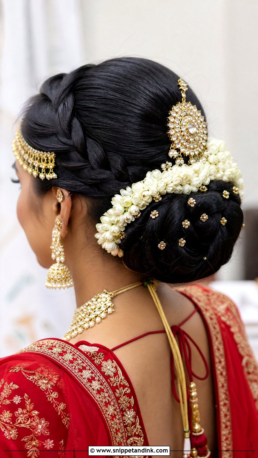 Rajasthani Bridal Braided Bun - Snippet and Ink - 20 Rajasthani Bride Hairstyle Ideas
