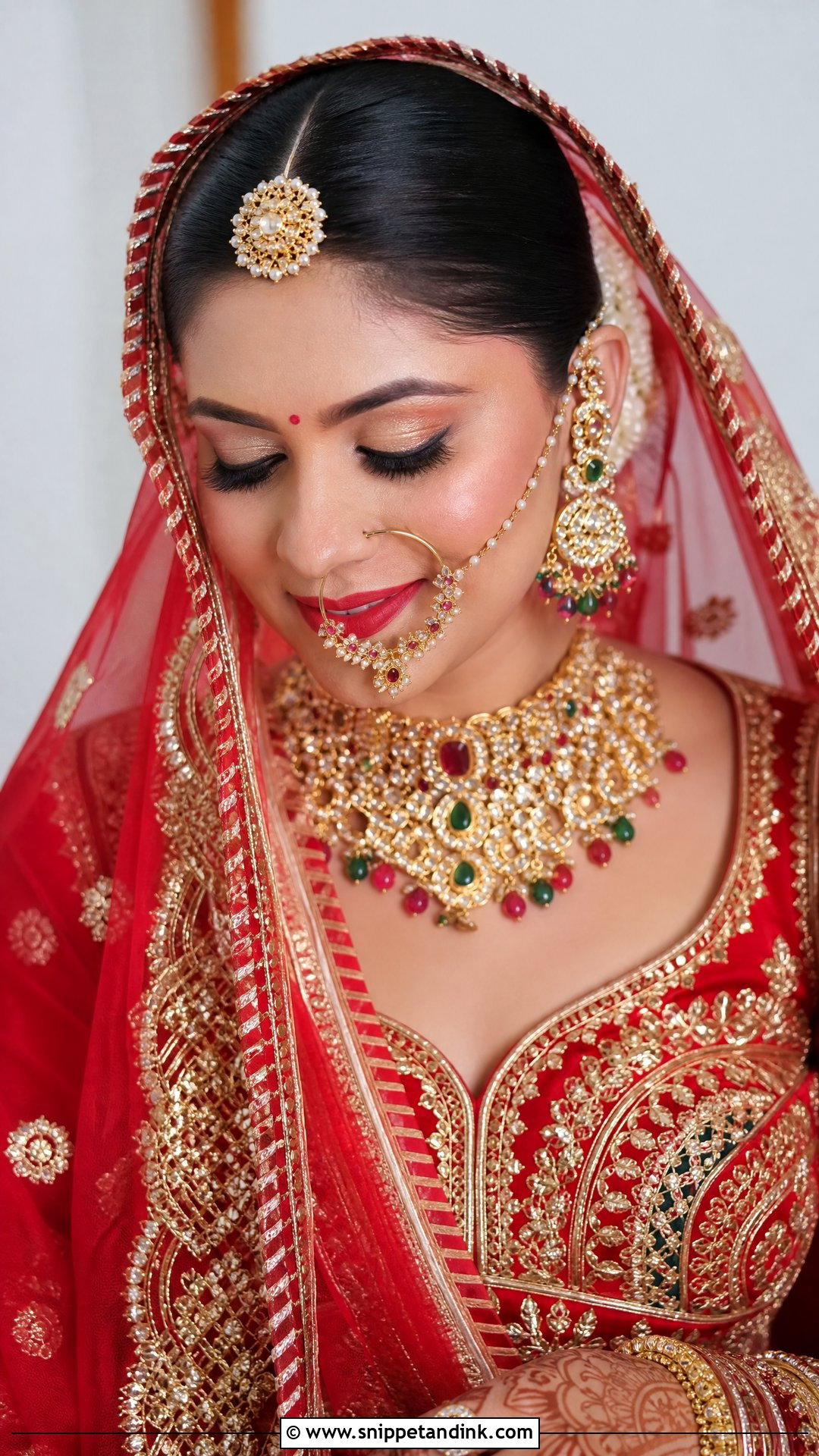 Rajasthani Bridal Bun With Borla - Snippet and Ink - 20 Rajasthani Bride Hairstyle Ideas