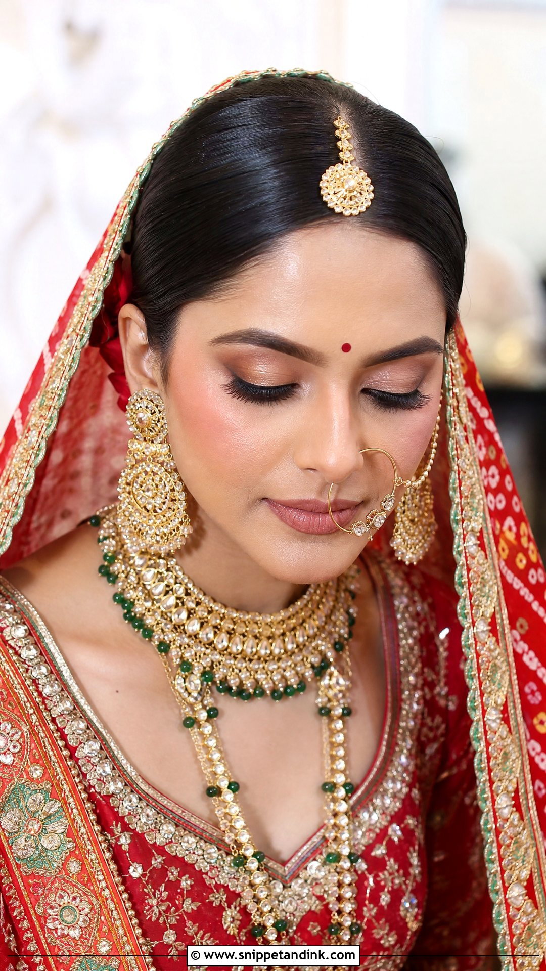 Rajasthani Bridal Center Part Bun - Snippet and Ink - 20 Rajasthani Bride Hairstyle Ideas