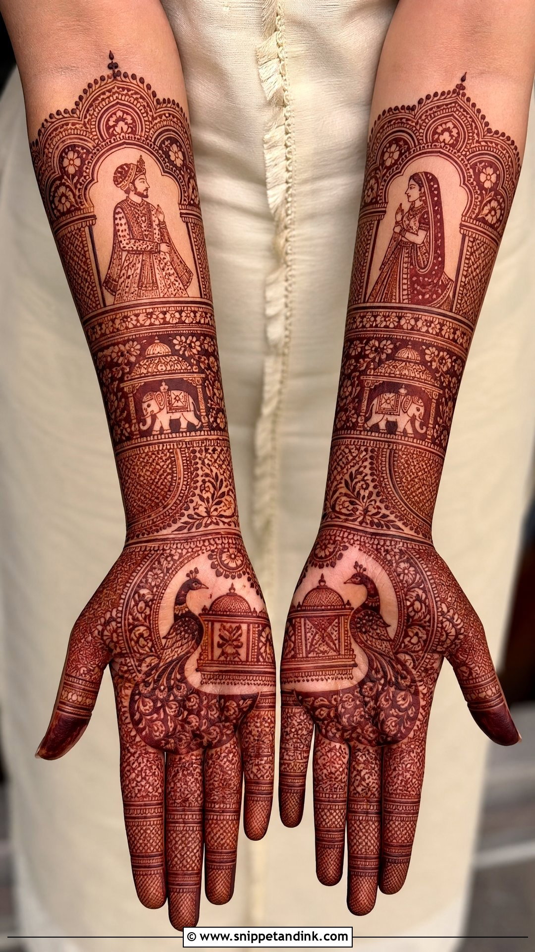 Rajasthani Bridal Front Hand Mehndi Design - Snippet and Ink - 25 Bridal Front Hand Mehndi Designs