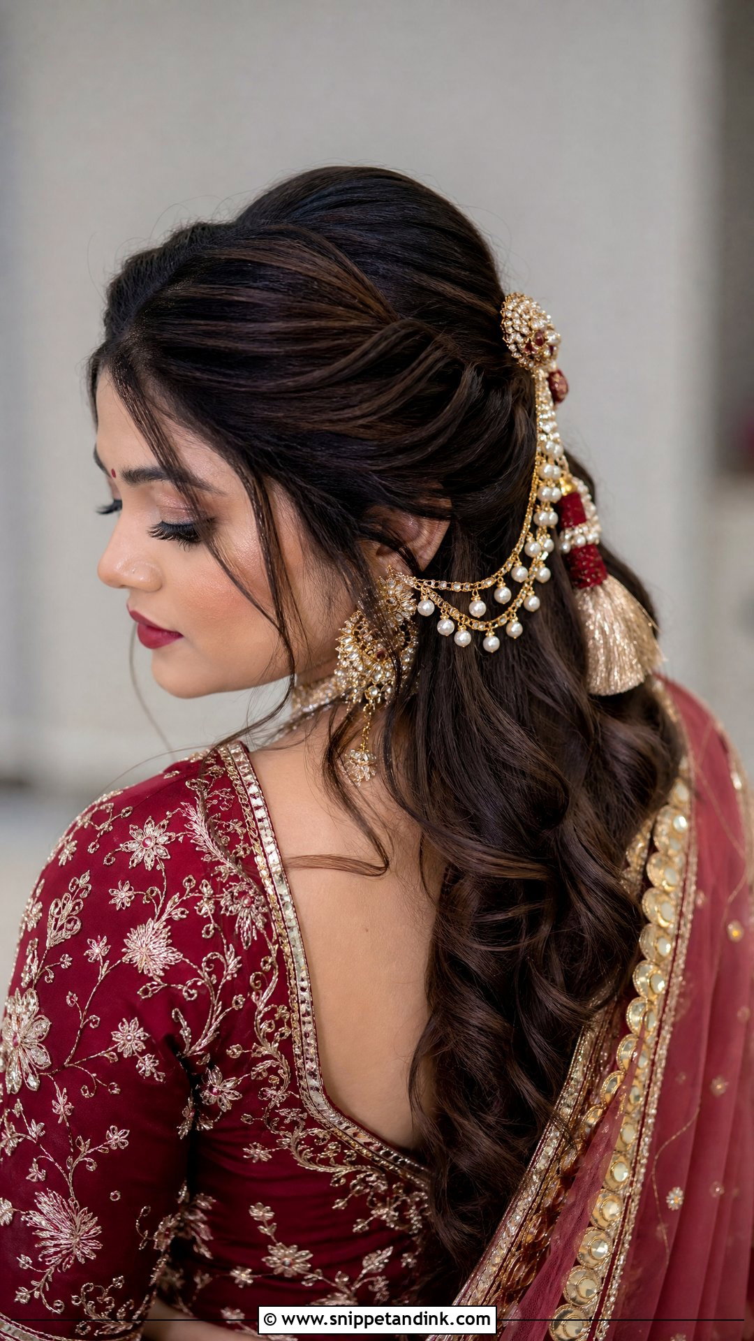 Rajasthani Bridal Half Up Hairstyle - Snippet and Ink - 20 Rajasthani Bride Hairstyle Ideas