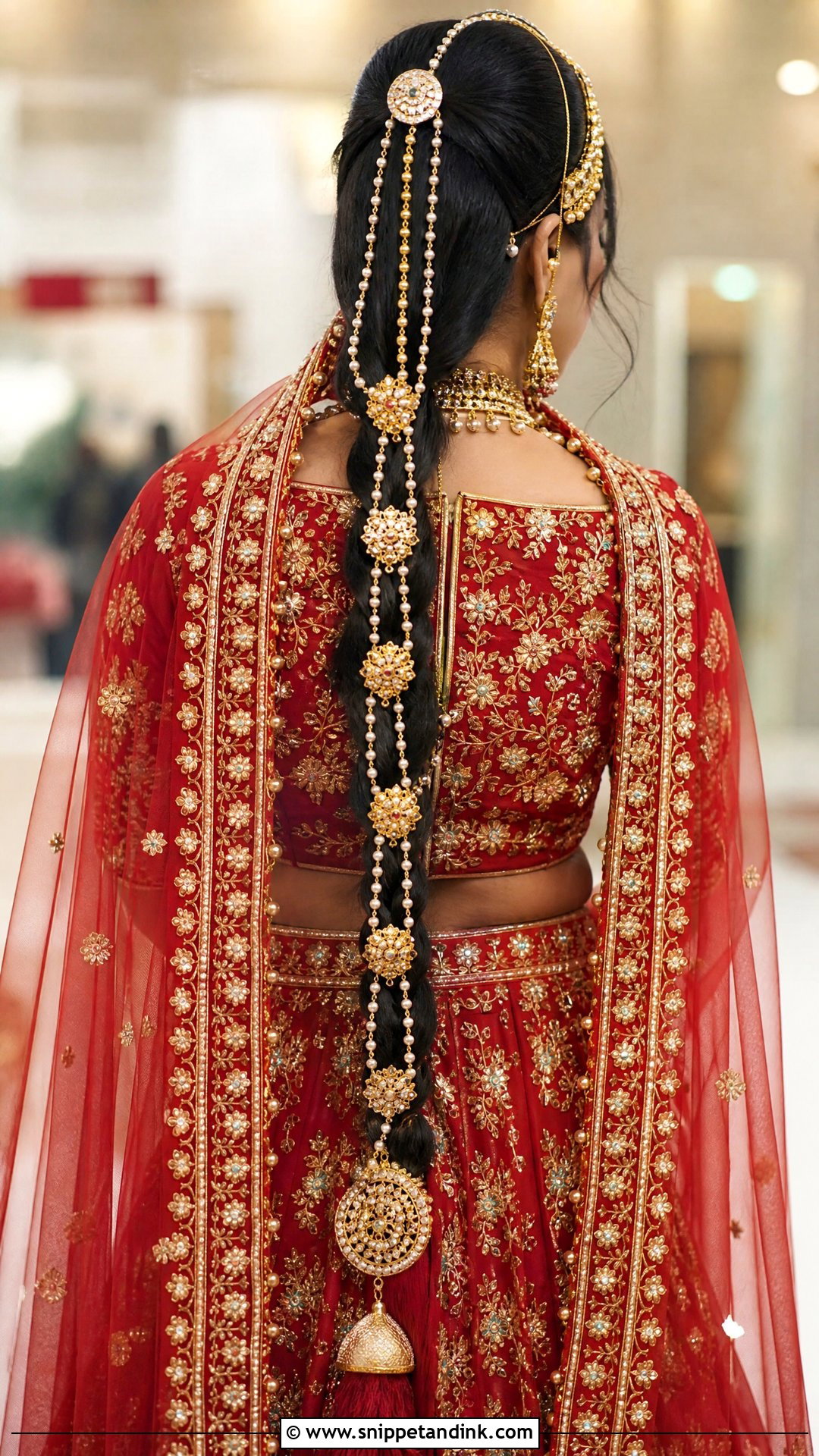Rajasthani Bridal Long Braid With Borla - Snippet and Ink - 20 Rajasthani Bride Hairstyle Ideas