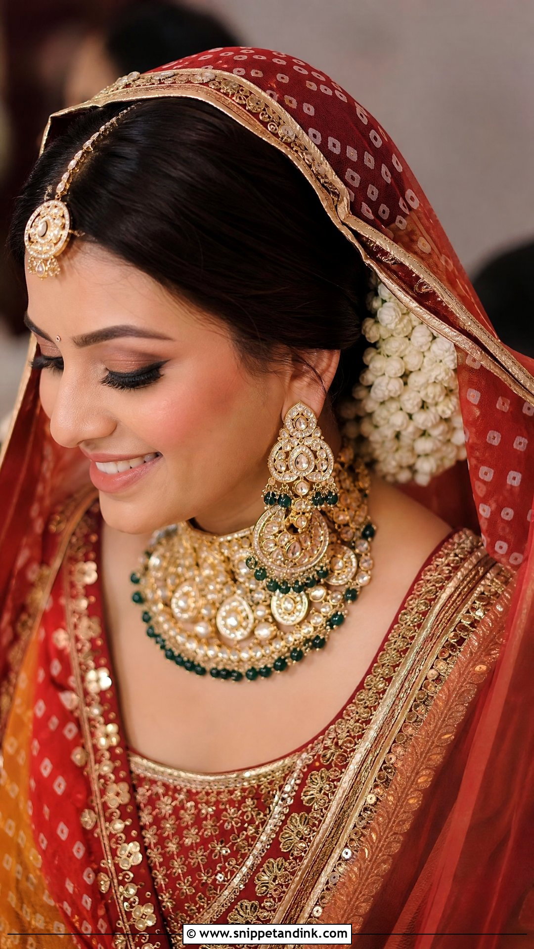 Rajasthani Bridal Low Bun With Gajra - Snippet and Ink - 20 Rajasthani Bride Hairstyle Ideas
