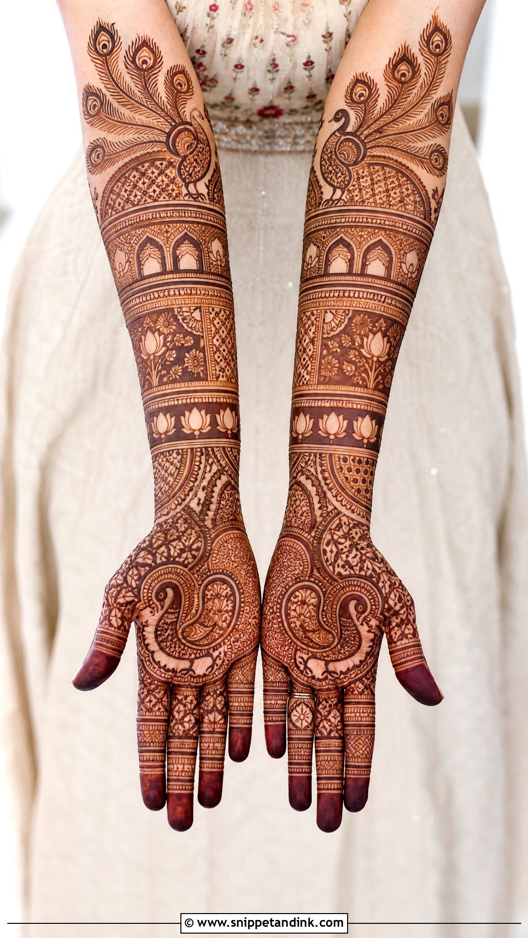 Rajasthani Bridal Mehndi Design For Long Hands - Snippet and Ink - 25 Rajasthani Bridal Mehndi Designs