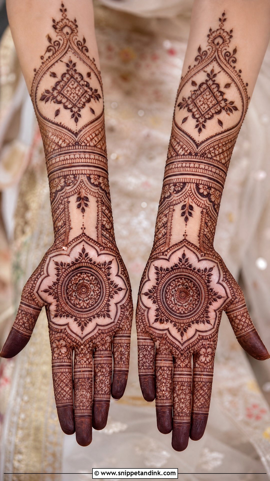 Rajasthani Bridal Mehndi Design With Gota Pattern - Snippet and Ink - 25 Rajasthani Bridal Mehndi Designs