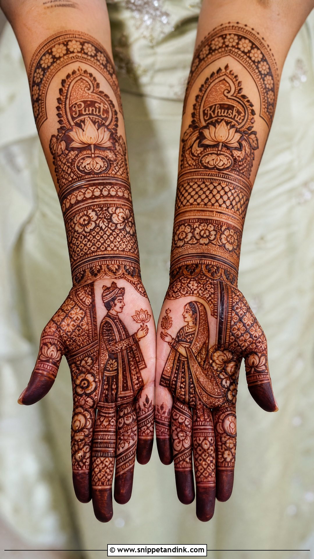 Rajasthani Bridal Mehndi Design With Name - Snippet and Ink - 25 Rajasthani Bridal Mehndi Designs