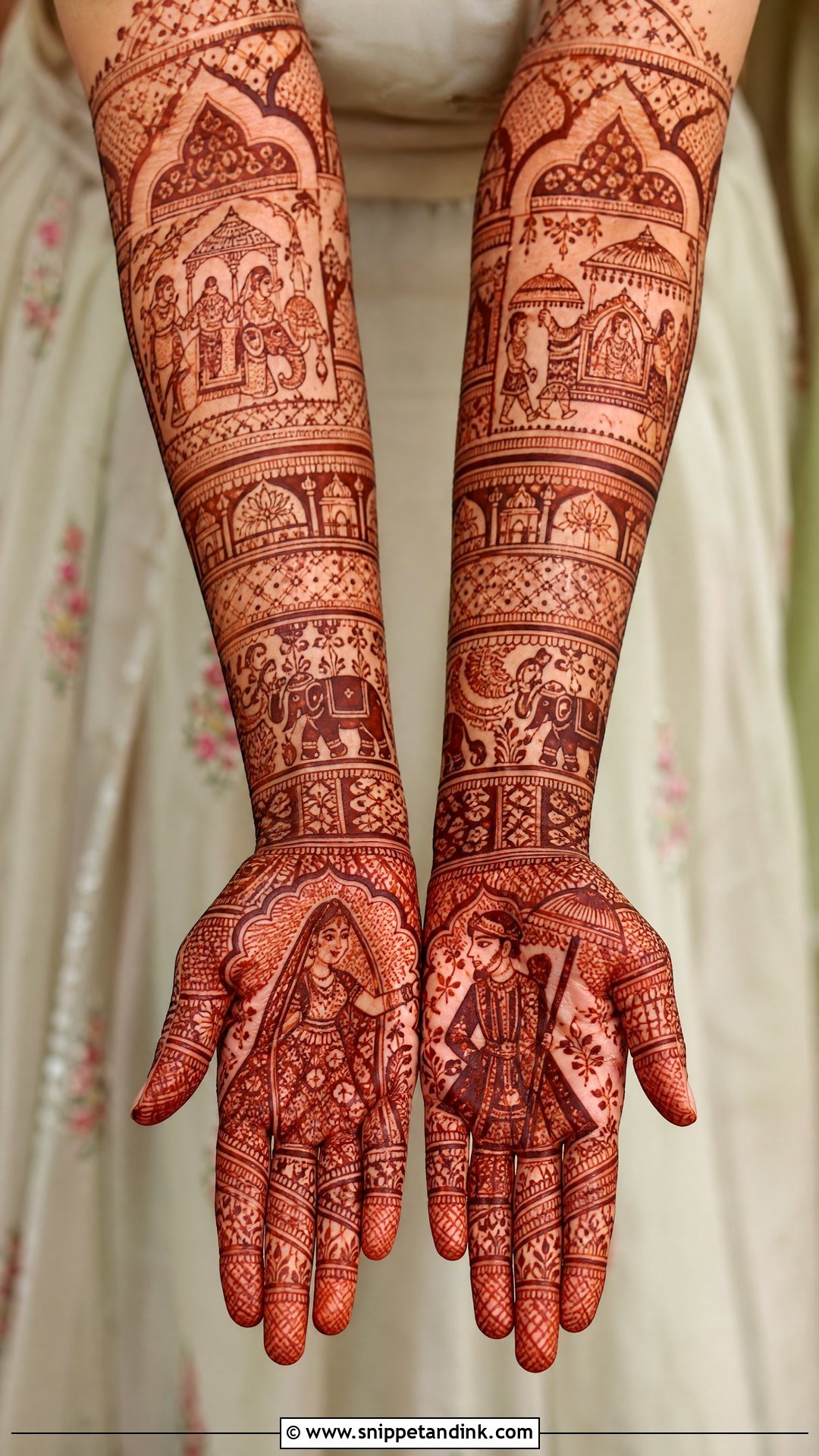 Rajasthani Bridal Mehndi Front Hand - Snippet and Ink - 20 Front Bridal Mehndi Designs