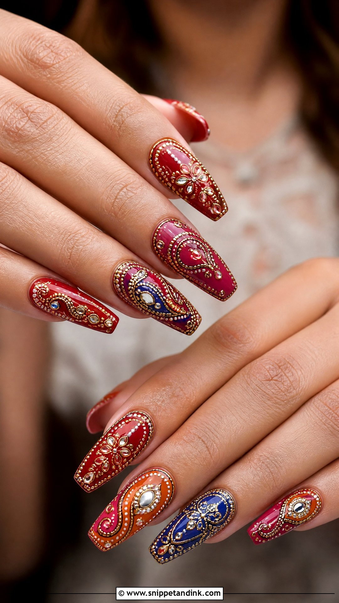 Rajasthani Bridal Nail Art - Snippet and Ink - 25 Indian Wedding Nail Art Designs