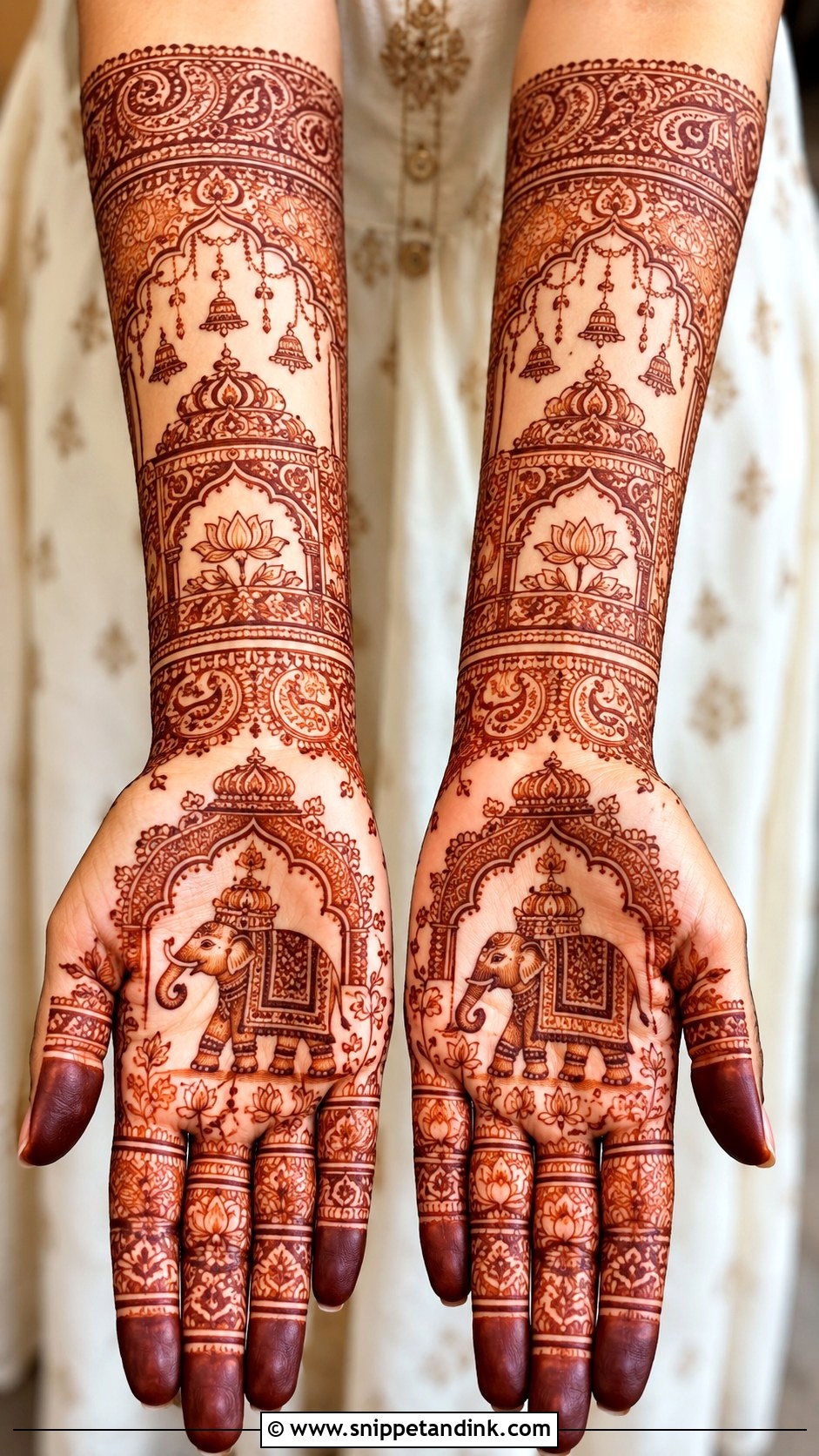 Rajasthani Elephant Mehndi Design - Snippet and Ink - 35 Rajasthani Mehndi Designs