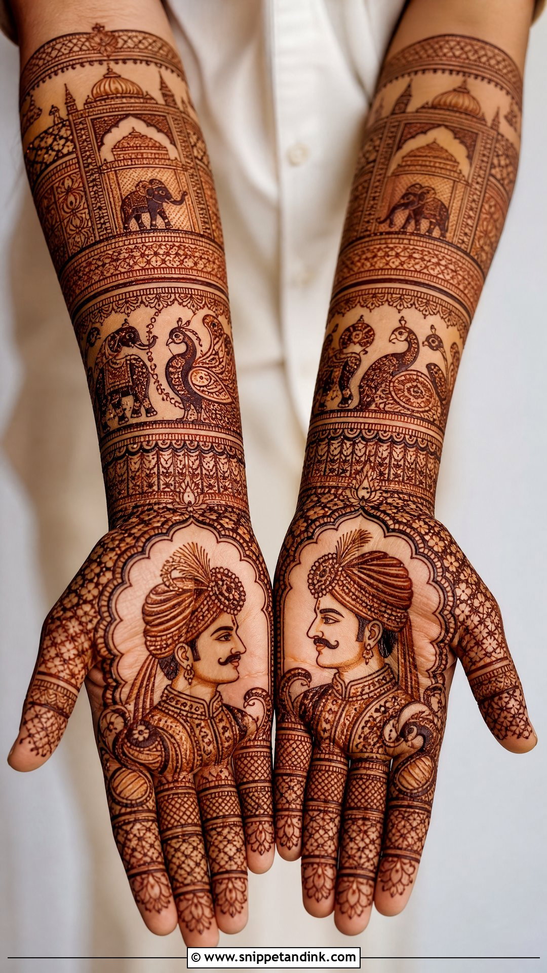 Rajasthani Groom Face Mehndi Design - Snippet and Ink - 25 Groom Face Mehndi Designs