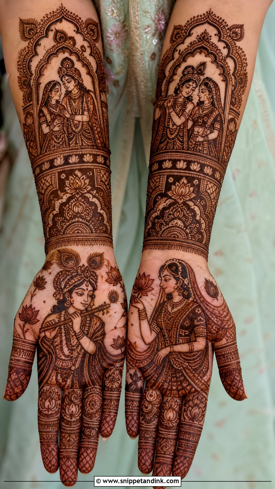 Rajasthani Radha Krishna Bridal Mehndi Design - Snippet and Ink - 25 Rajasthani Bridal Mehndi Designs