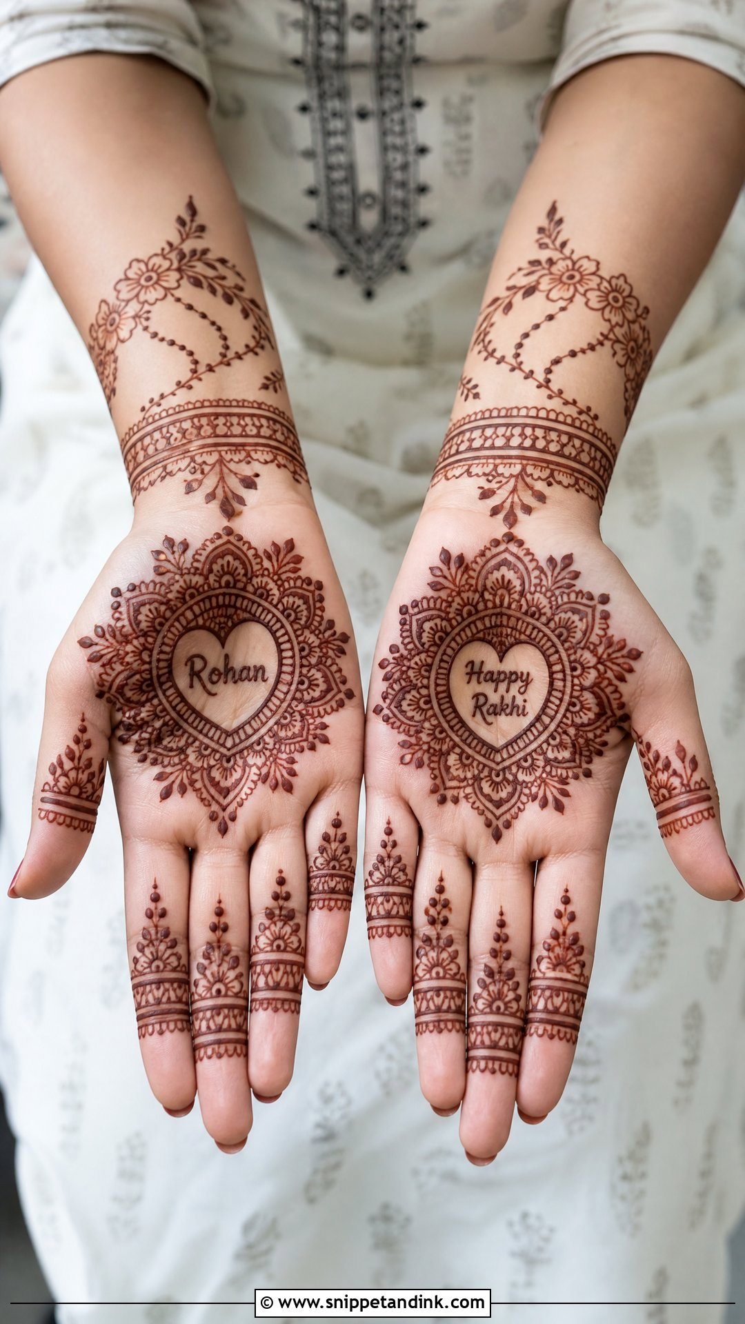 Rakhi Name Mehndi Design - Snippet and Ink - 30 Rakhi Mehndi Designs