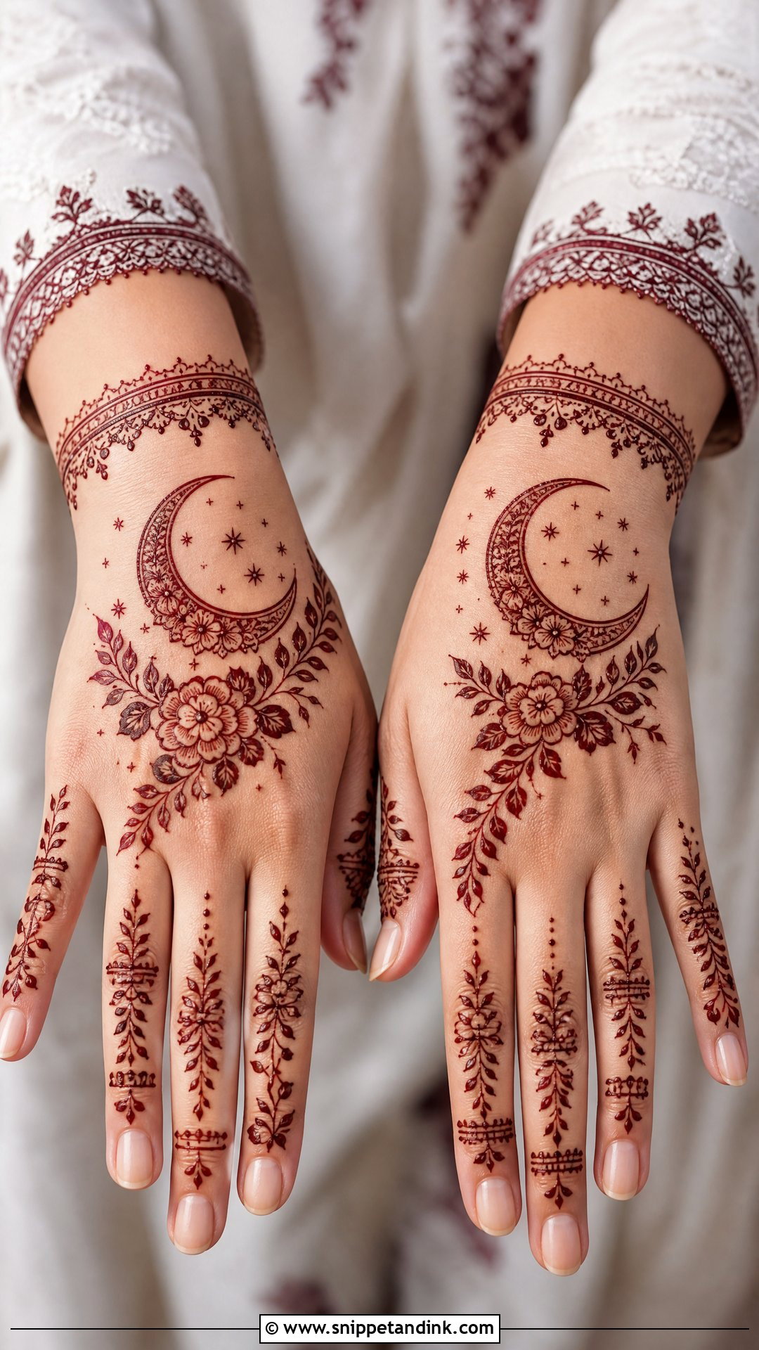 Ramadan Crescent Moon Mehndi Design - Snippet and Ink - 30 Ramadan Mehndi Designs