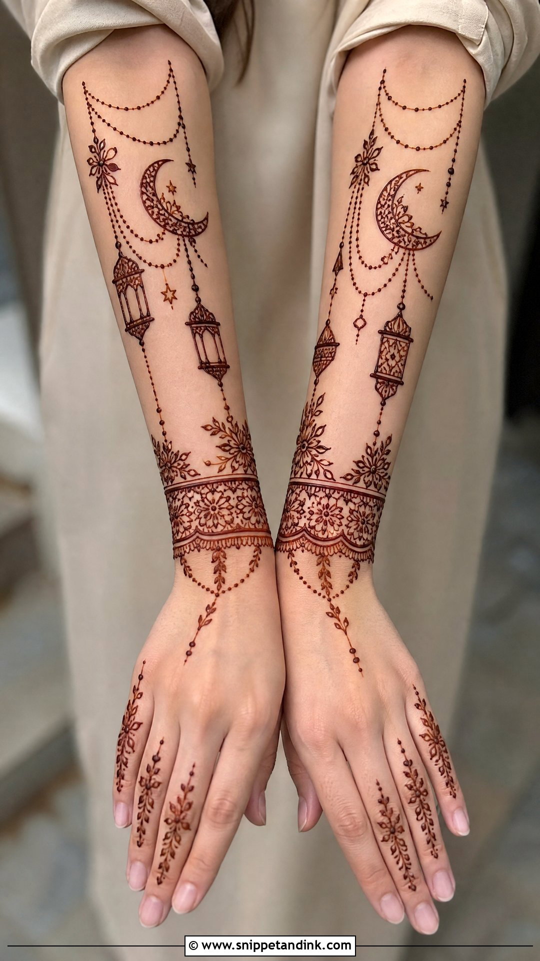 Ramadan Forearm Mehndi Design - Snippet and Ink - 30 Ramadan Mehndi Designs