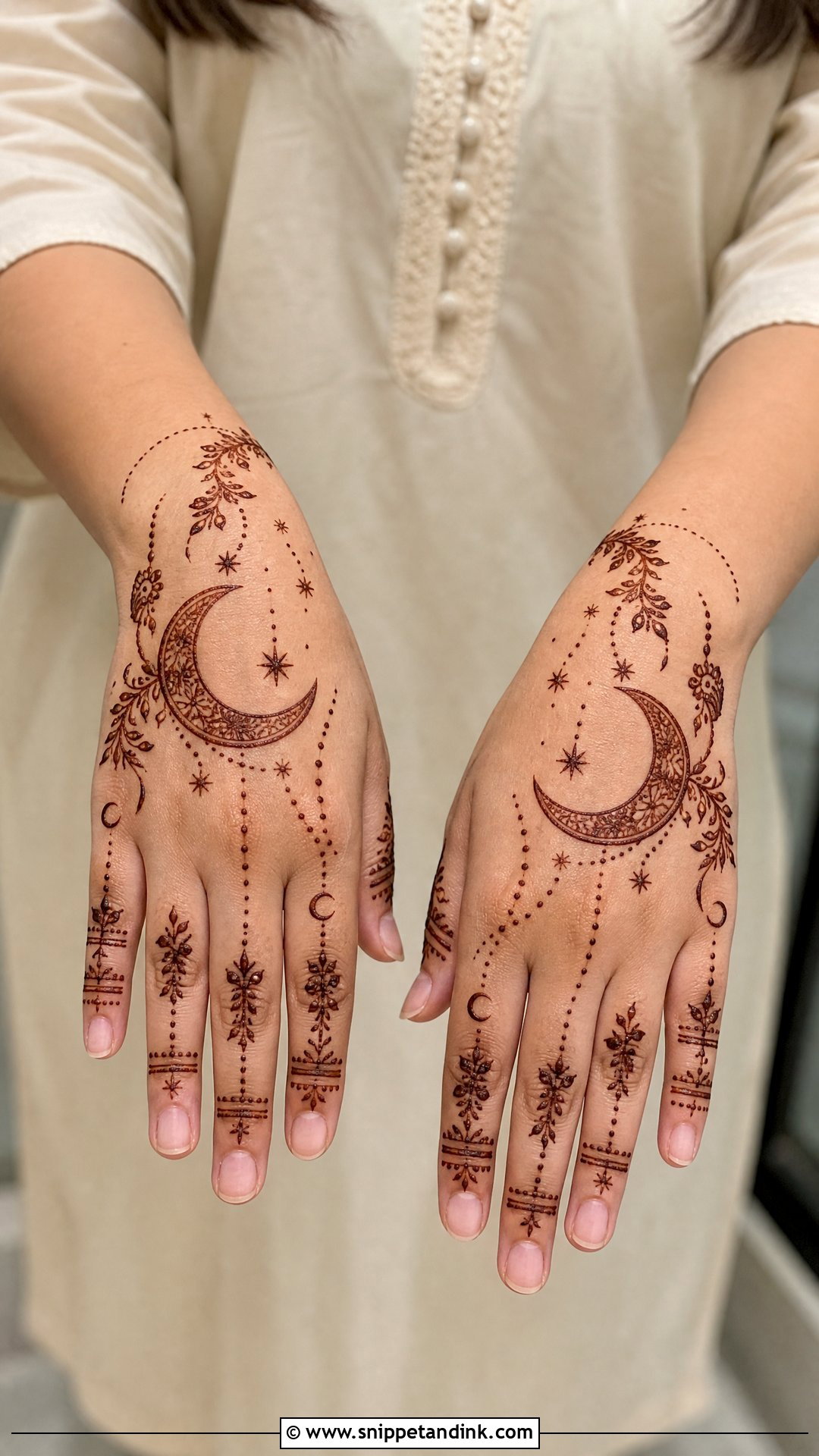 Ramadan Moon And Star Mehndi Design - Snippet and Ink - 30 Ramadan Mehndi Designs