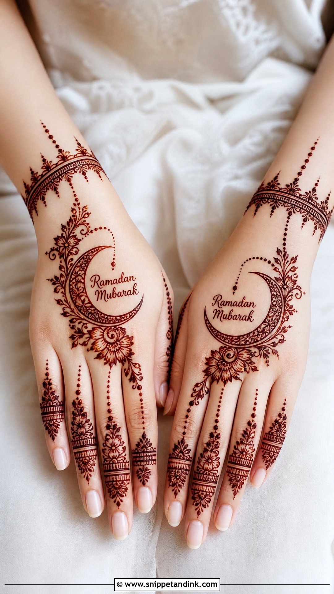 Ramadan Mubarak Back Hand Mehndi Design - Snippet and Ink - 20 Ramadan Mubarak Mehndi Designs