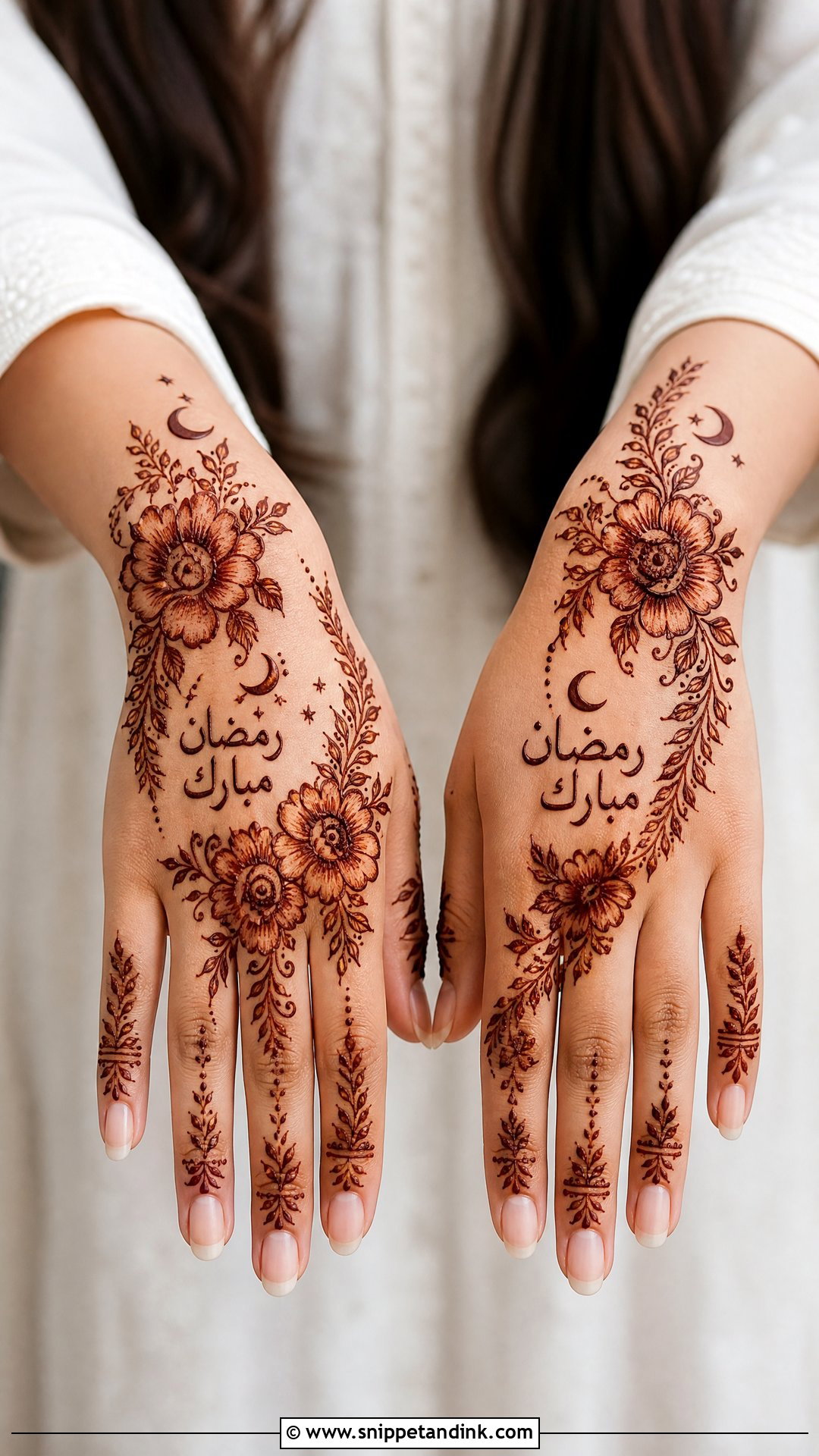 Ramadan Mubarak Floral Mehndi Design - Snippet and Ink - 20 Ramadan Mubarak Mehndi Designs