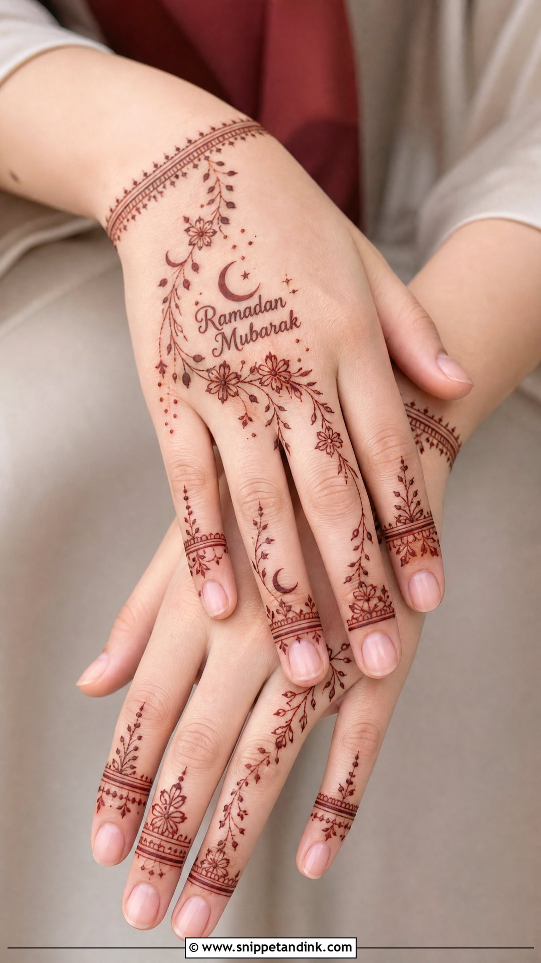 Ramadan Mubarak Khafif Mehndi Design - Snippet and Ink - 20 Ramadan Mubarak Mehndi Designs