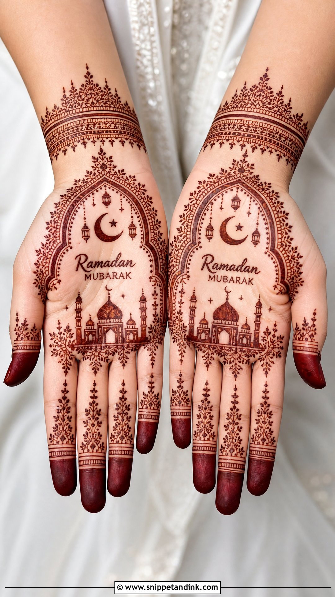 Ramadan Mubarak Mosque Arch Mehndi Design - Snippet and Ink - 20 Ramadan Mubarak Mehndi Designs