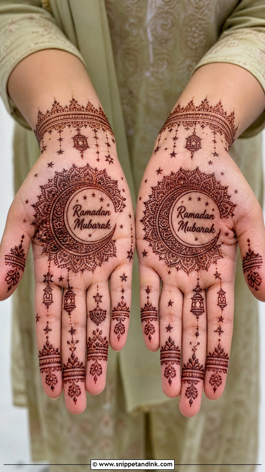 Ramadan Mubarak Palm Mehndi Design - Snippet and Ink - 20 Ramadan Mubarak Mehndi Designs