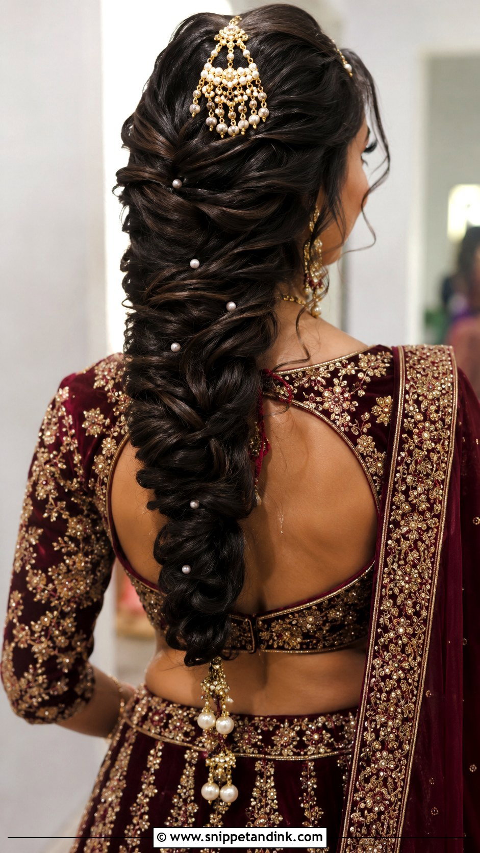 Rani Jhoomar Braid With Hair Jewelry - Snippet and Ink - 25 Indian Weddings Bridal Hair Styles