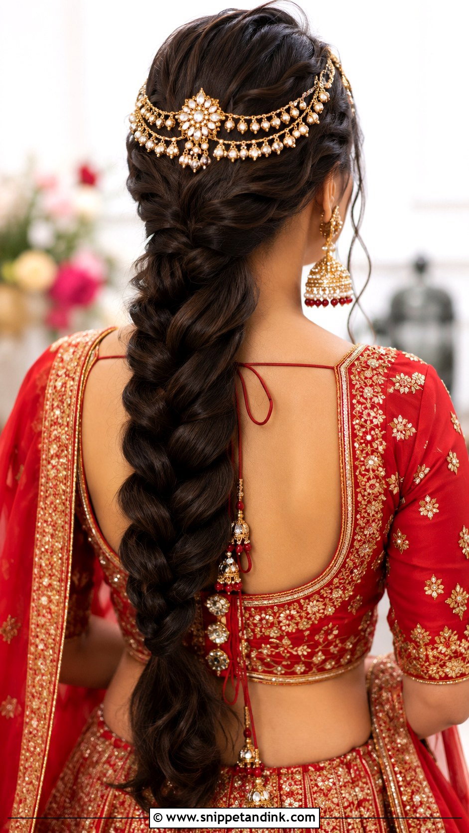 Rani Jhoomar Braid - Snippet and Ink - 25 Indian Bridal Wedding Hairstyles