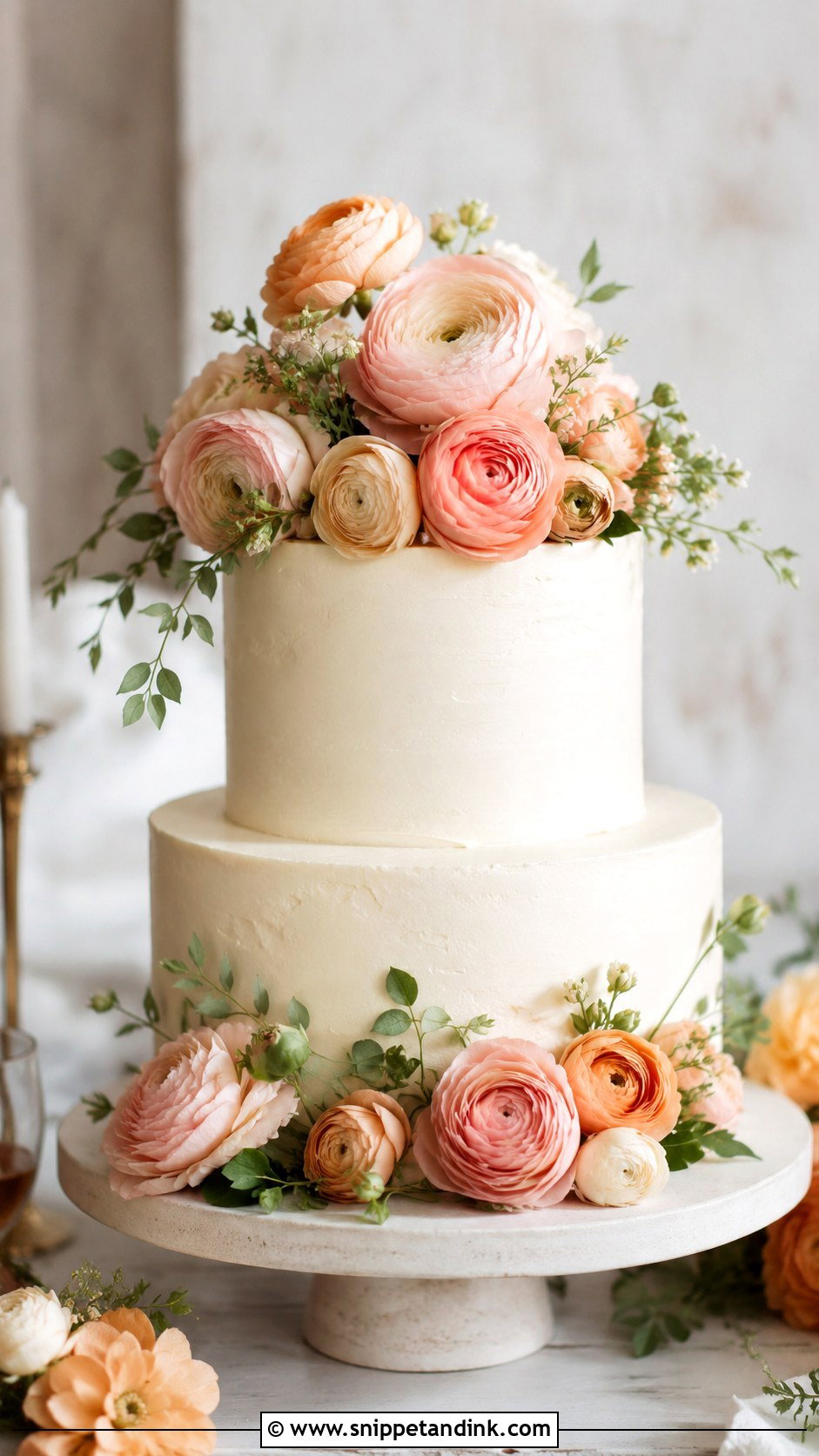 Ranunculus Wedding Cake - Snippet and Ink - 25 Flowers for Wedding Cake Ideas