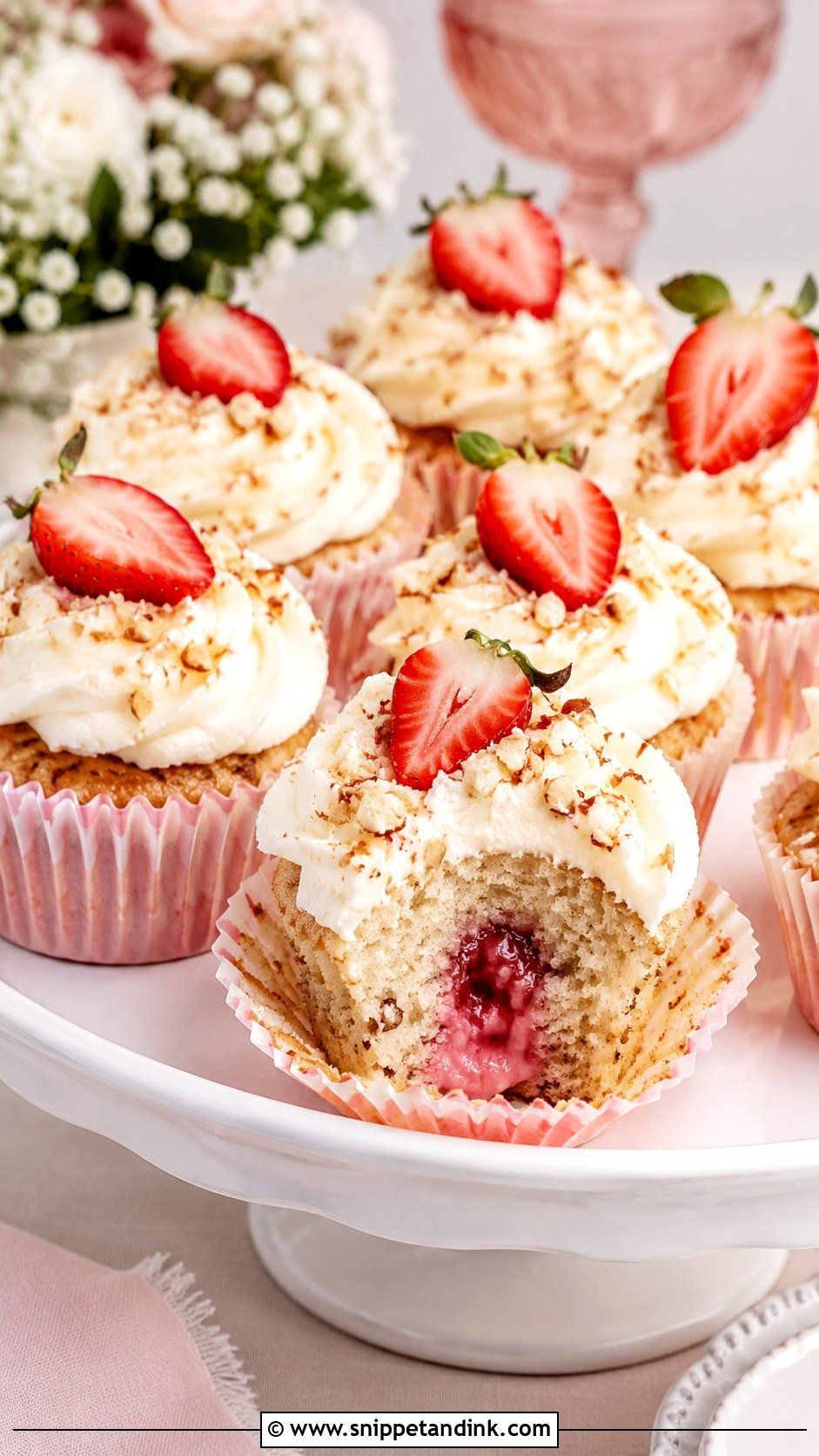 Raspberry Italian Wedding Cake Cupcakes - Snippet and Ink - 20 Italian Wedding Cake Cupcake Ideas