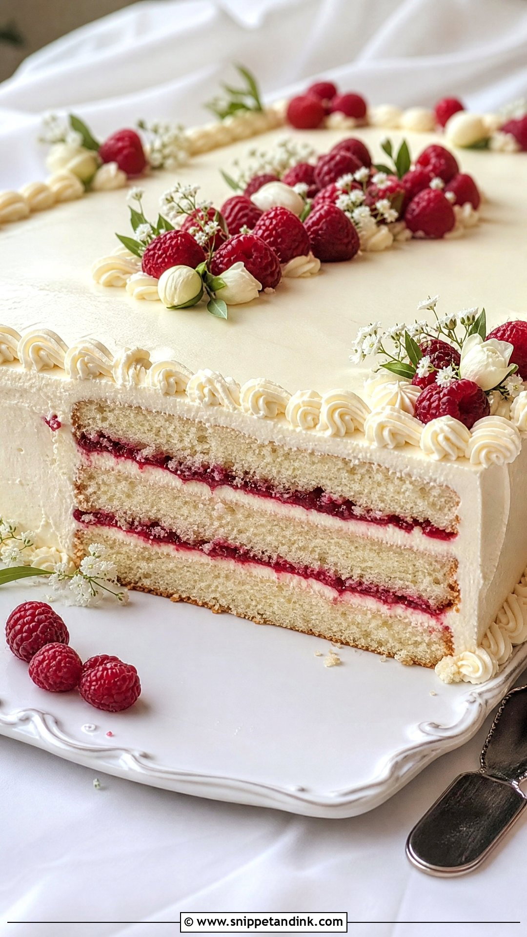 Raspberry Sheet Wedding Cake - Snippet and Ink - 20 Raspberry Wedding Cake Ideas