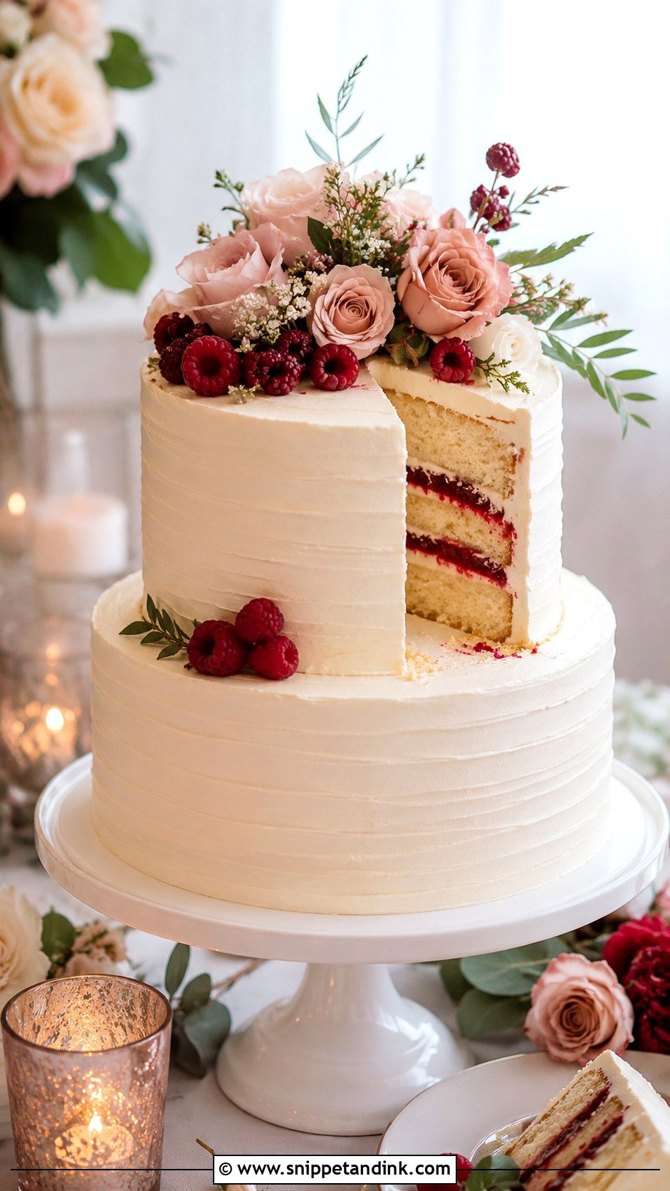 Raspberry Sponge Wedding Cake - Snippet and Ink - 25 Sponge Cake Wedding Cakes