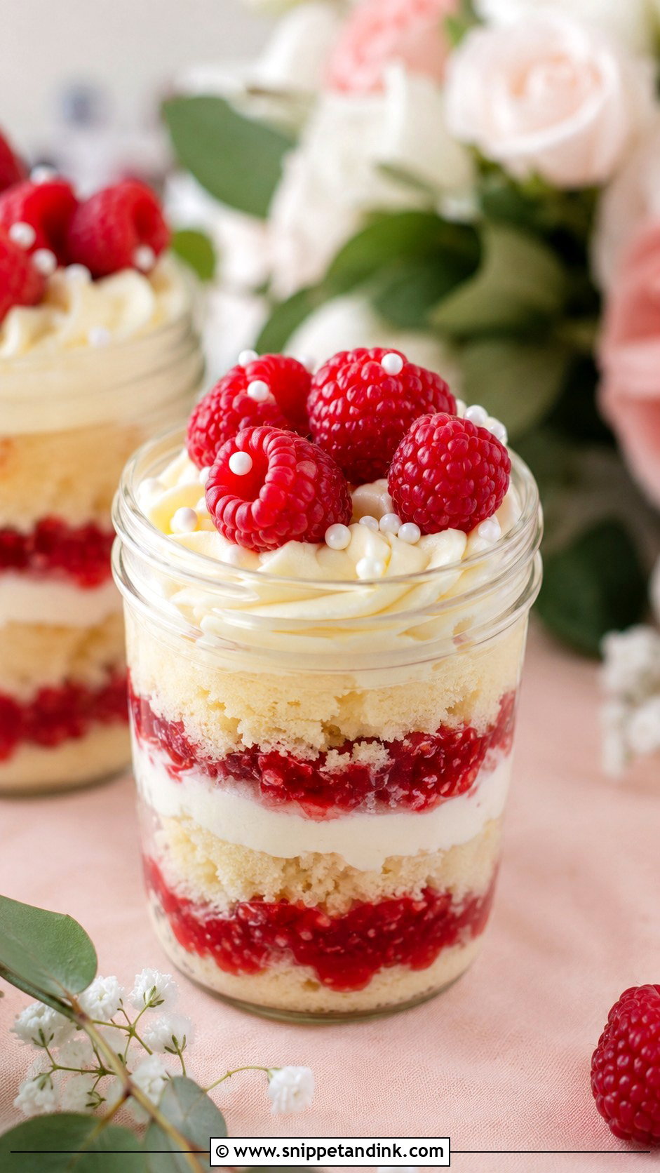 Raspberry Wedding Cake In A Jar - Snippet and Ink - 25 Wedding Cake Ideas in a Jar