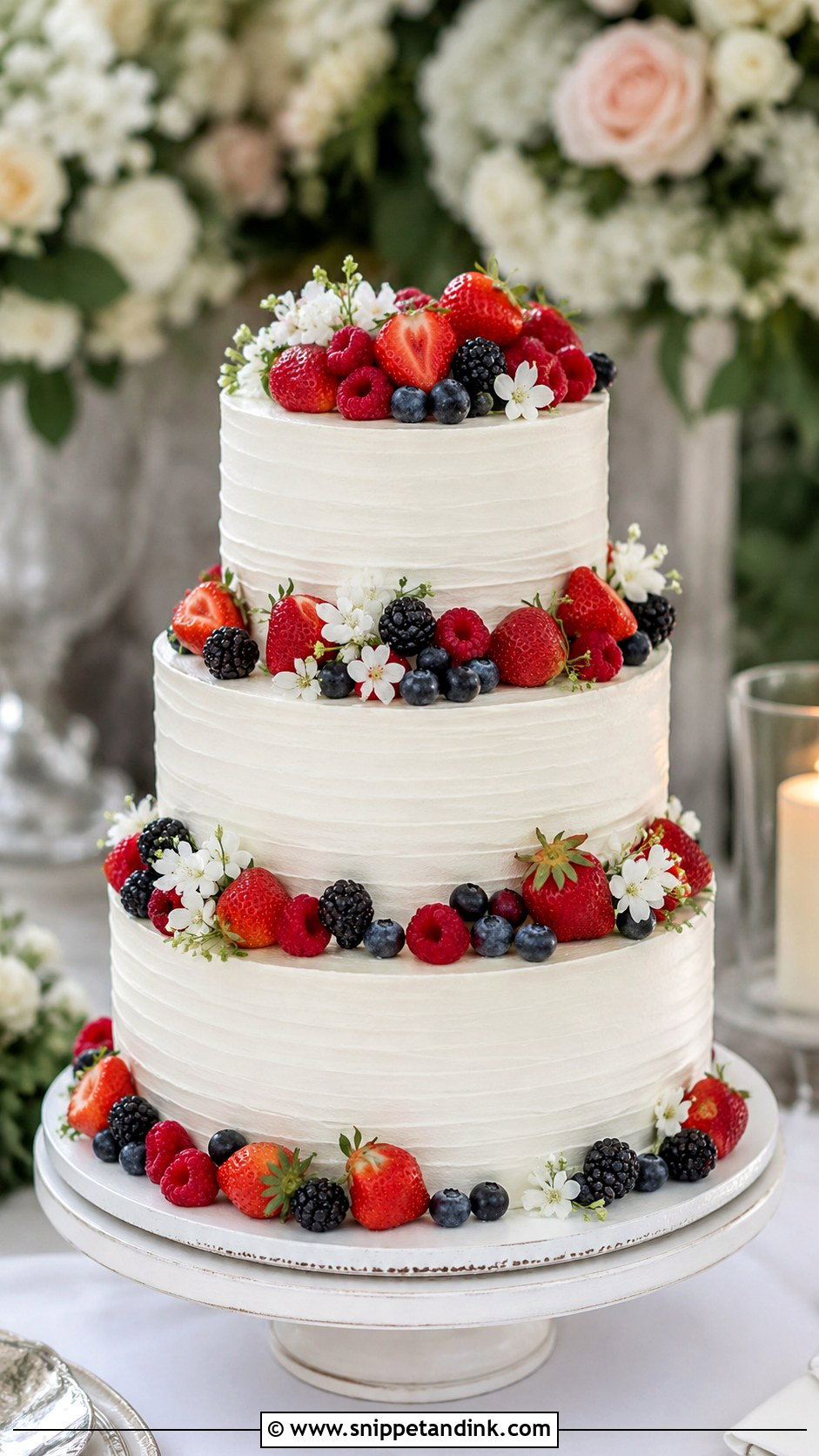Raspberry Wedding Cake - Snippet and Ink - 20 Fresh Fruit Wedding Cake Ideas