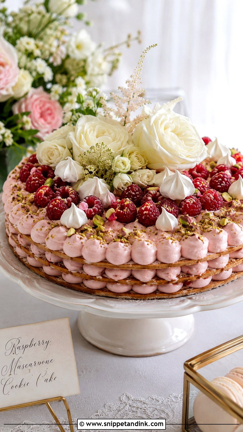 Raspberry Wedding Layered Cookie Cake - Snippet and Ink - 30 Wedding Layered Cookie Cake Ideas