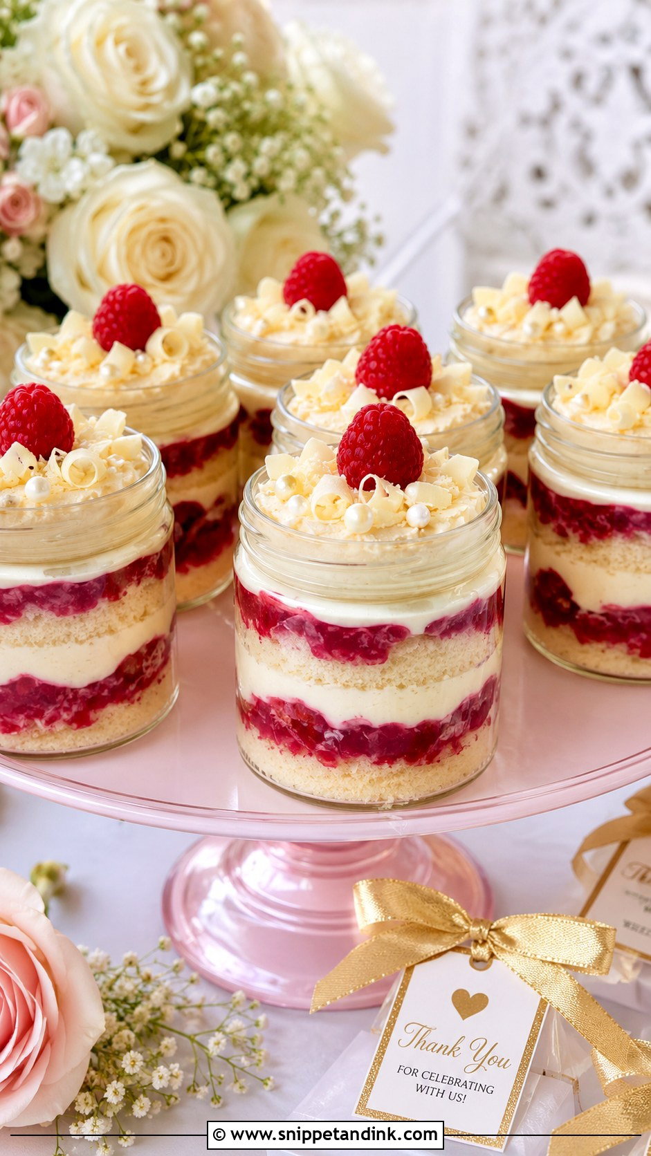 Raspberry White Chocolate Wedding Cake Jars - Snippet and Ink - 30 Wedding Cake Jars