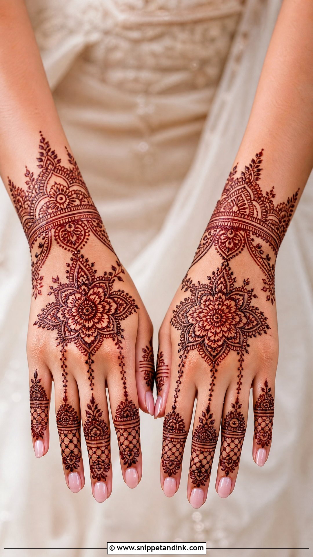 Reception Bridal Back Hand Mehndi Design - Snippet and Ink - 30 Bridal Back Hand Mehndi Design Ideas